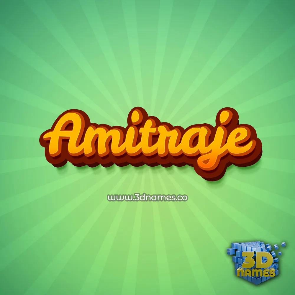 amitraje in Green Rays style - 3D name wallpaper