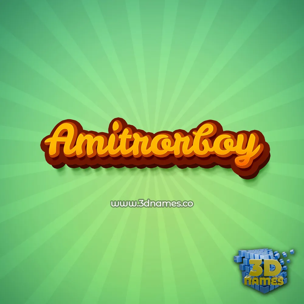 amitrorboy in Green Rays style - 3D name wallpaper