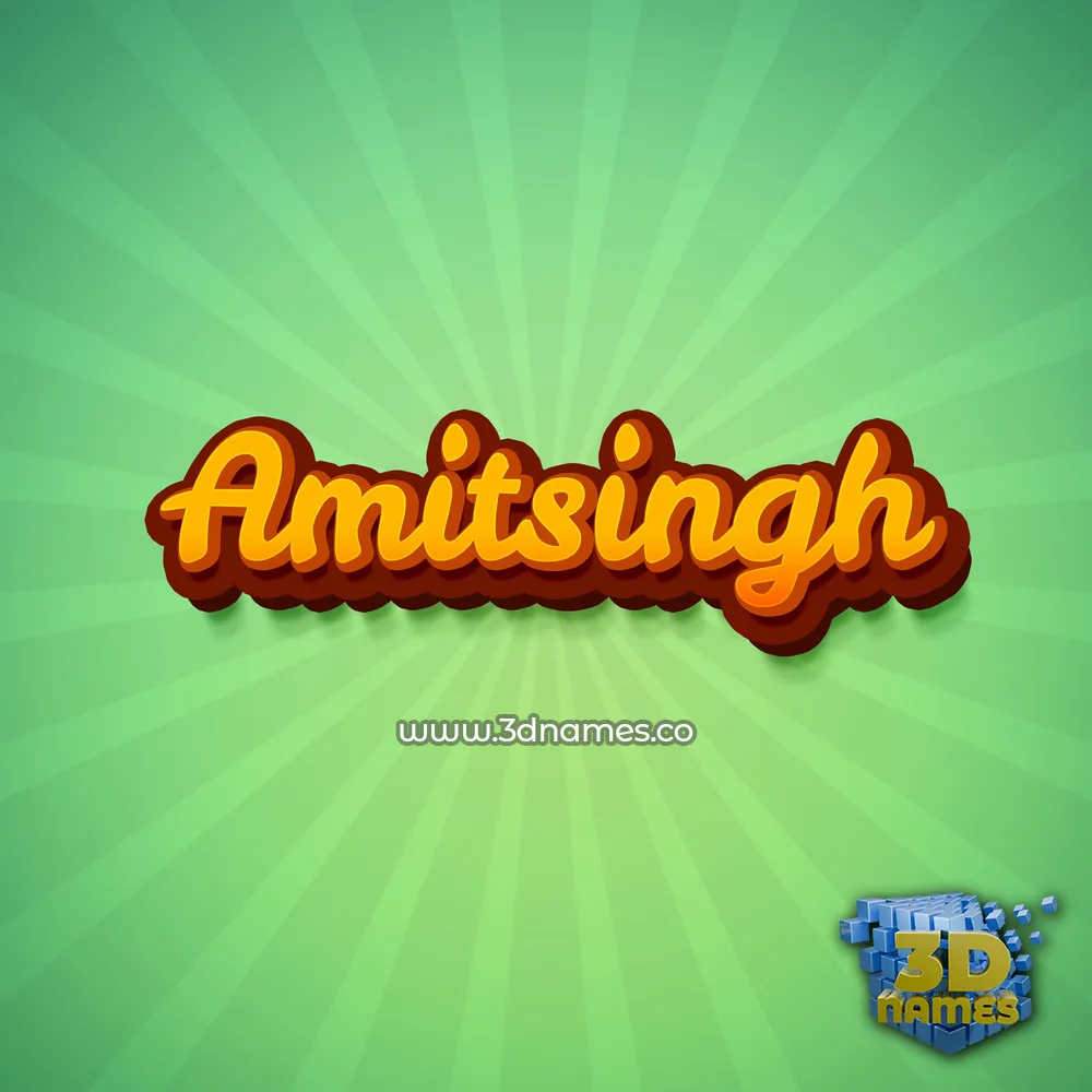 amitsingh in Green Rays style - 3D name wallpaper