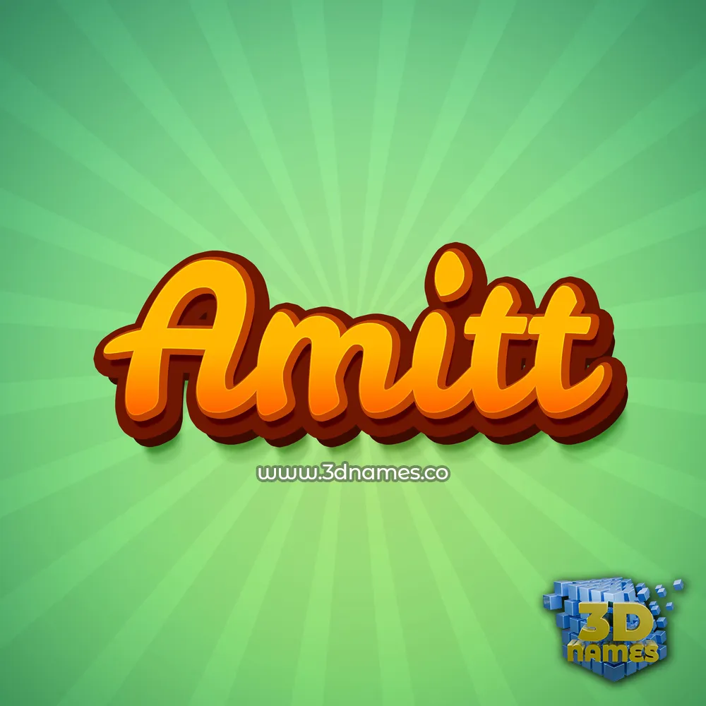 amitt in Green Rays style - 3D name wallpaper