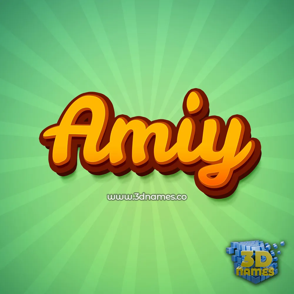 amiy in Green Rays style - 3D name wallpaper