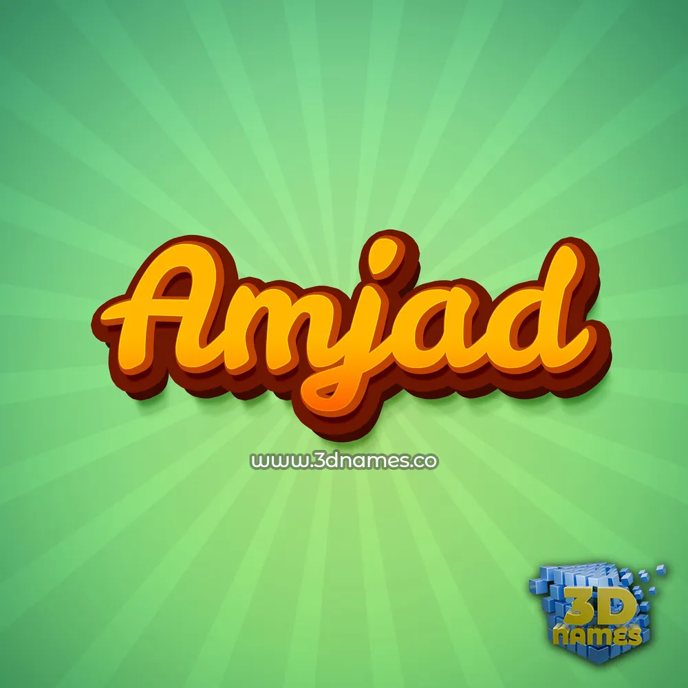 amjad in Green Rays style - 3D name wallpaper