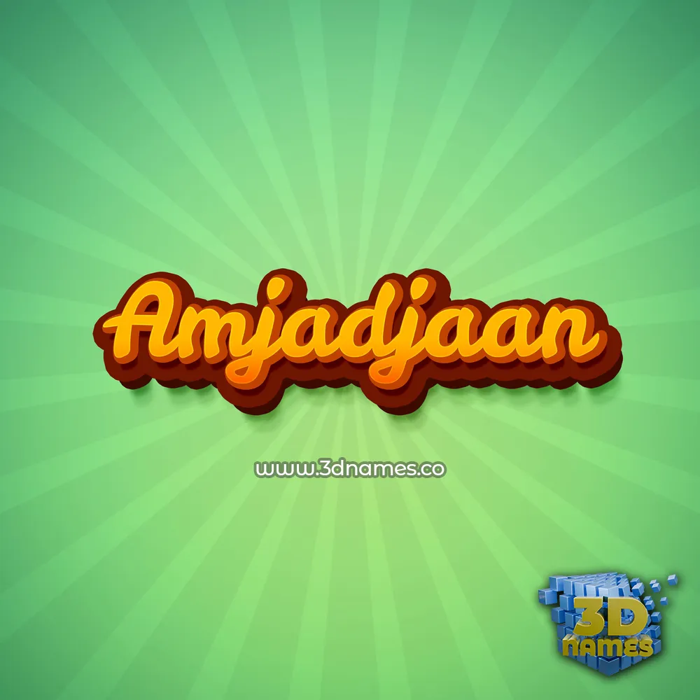 amjadjaan in Green Rays style - 3D name wallpaper