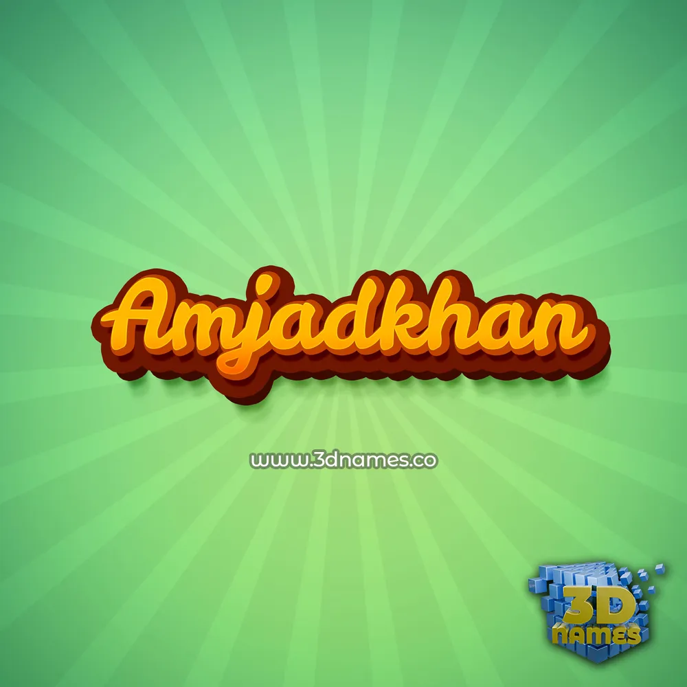 amjadkhan in Green Rays style - 3D name wallpaper