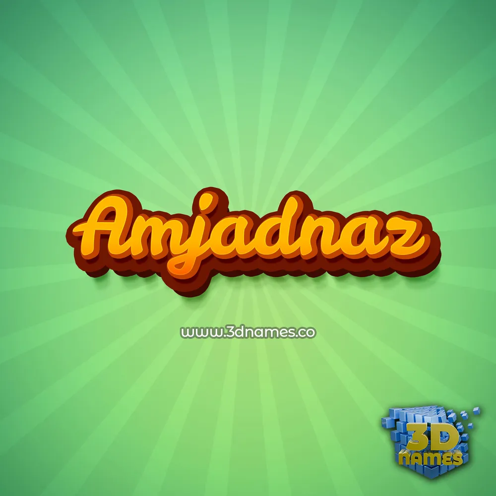 amjadnaz in Green Rays style - 3D name wallpaper