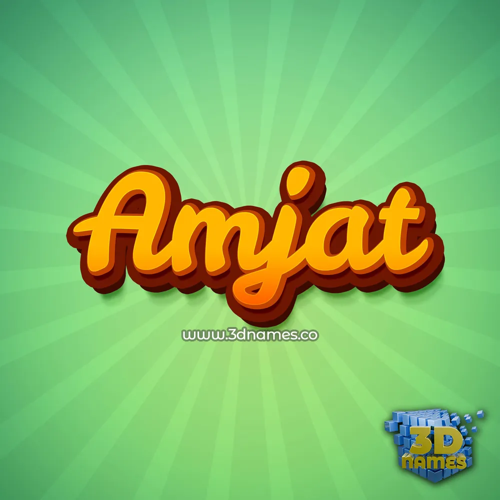 amjat in Green Rays style - 3D name wallpaper