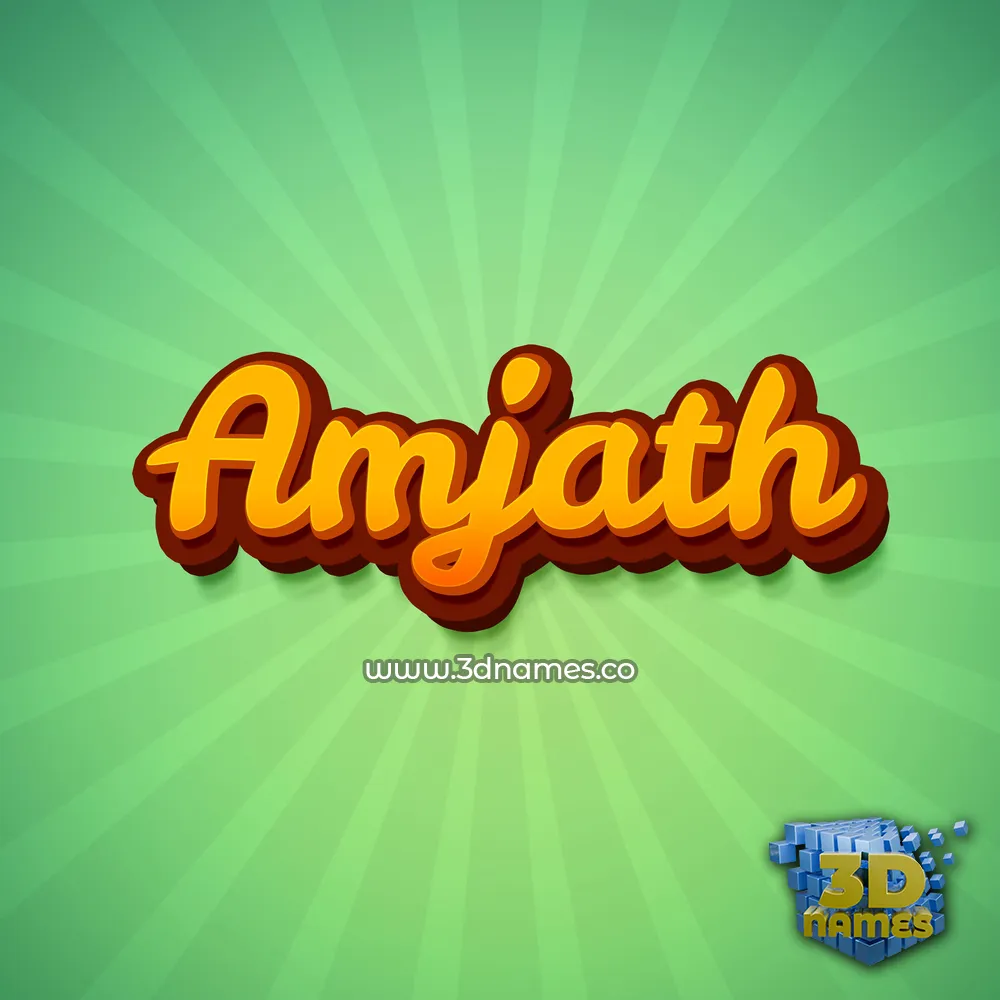 amjath in Green Rays style - 3D name wallpaper