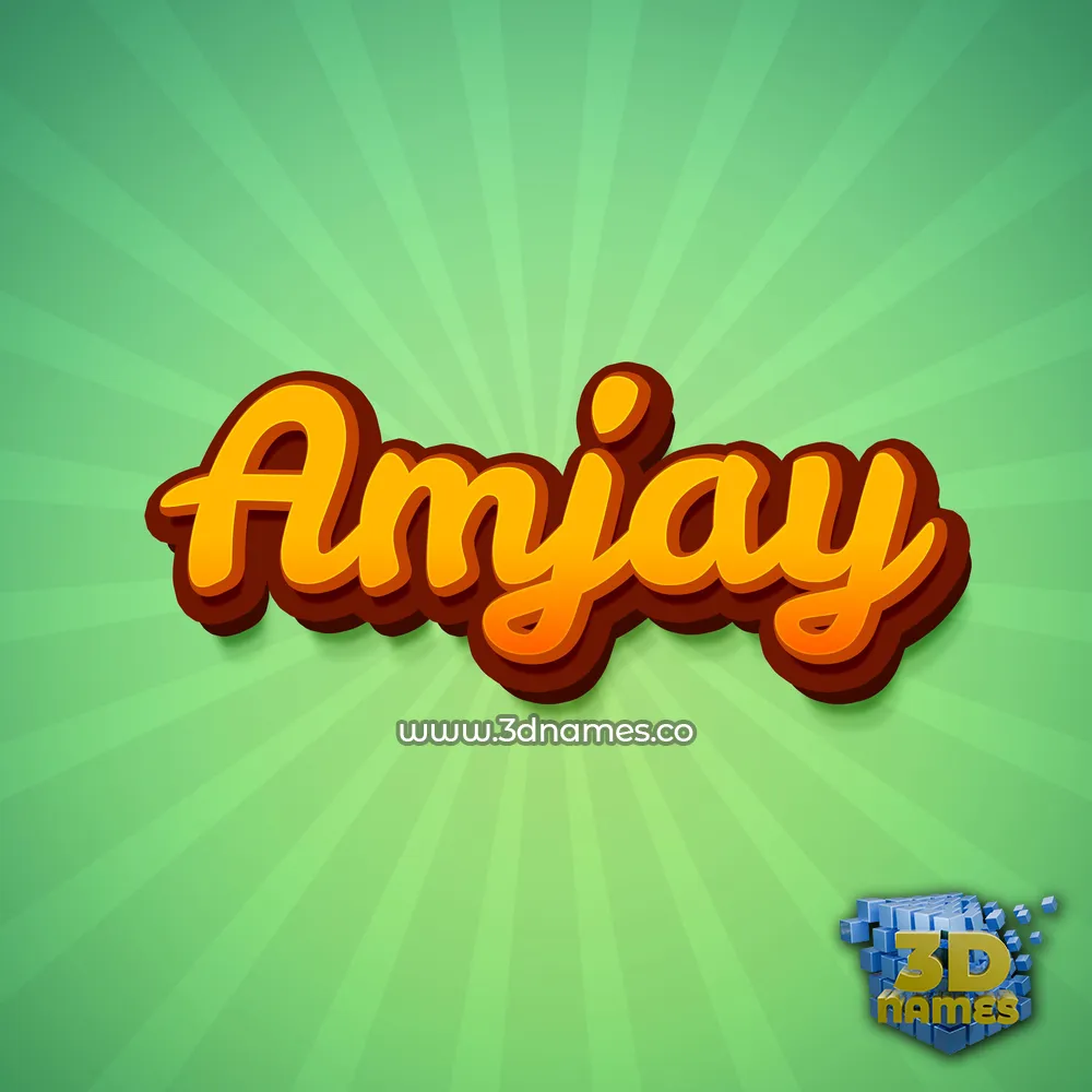amjay in Green Rays style - 3D name wallpaper