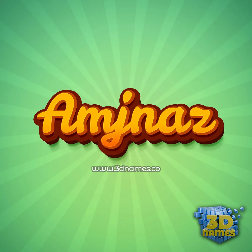 amjnaz in Green Rays style - 3D name wallpaper
