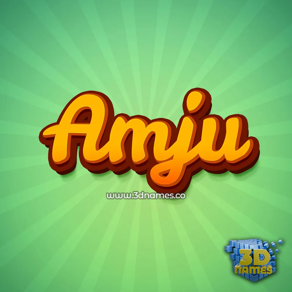 amju in Green Rays style - 3D name wallpaper