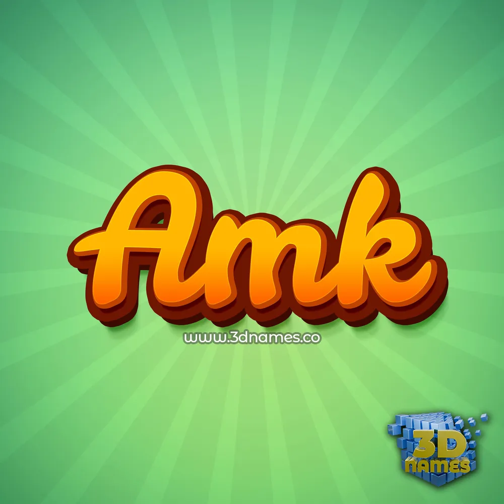 amk in Green Rays style - 3D name wallpaper