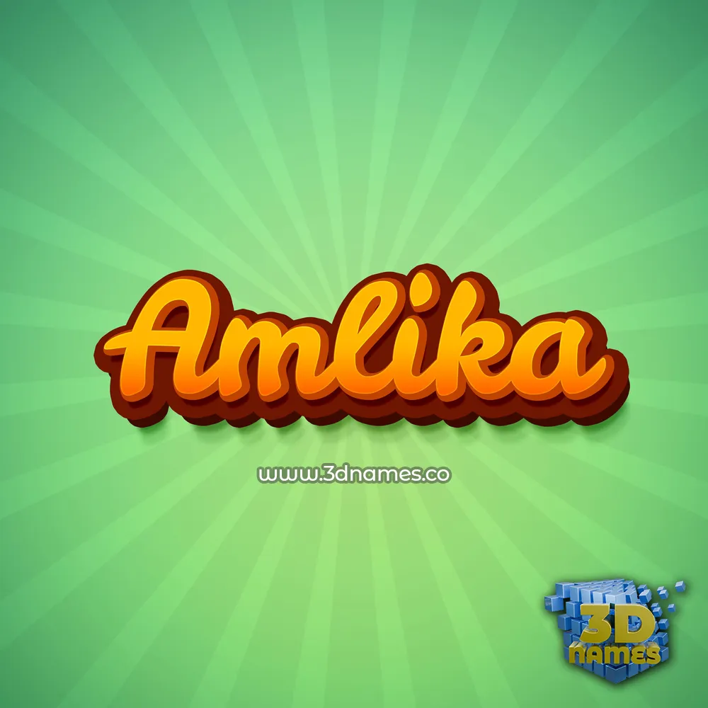 amlika in Green Rays style - 3D name wallpaper