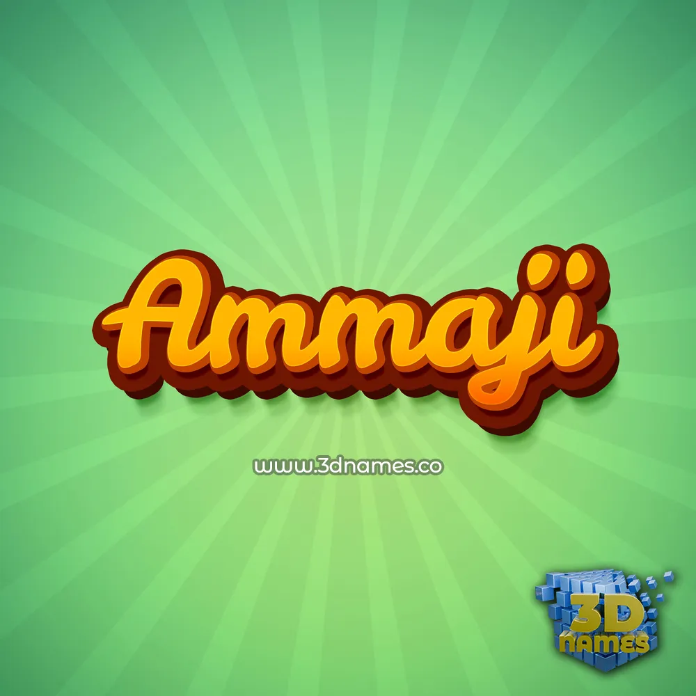 ammaji in Green Rays style - 3D name wallpaper
