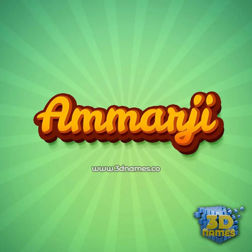 ammarji in Green Rays style - 3D name wallpaper