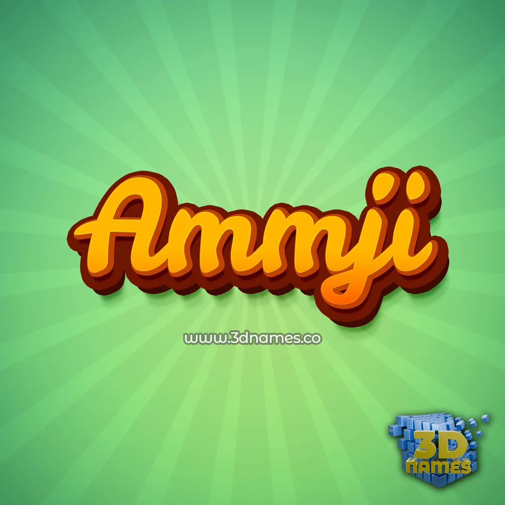 ammji in Green Rays style - 3D name wallpaper
