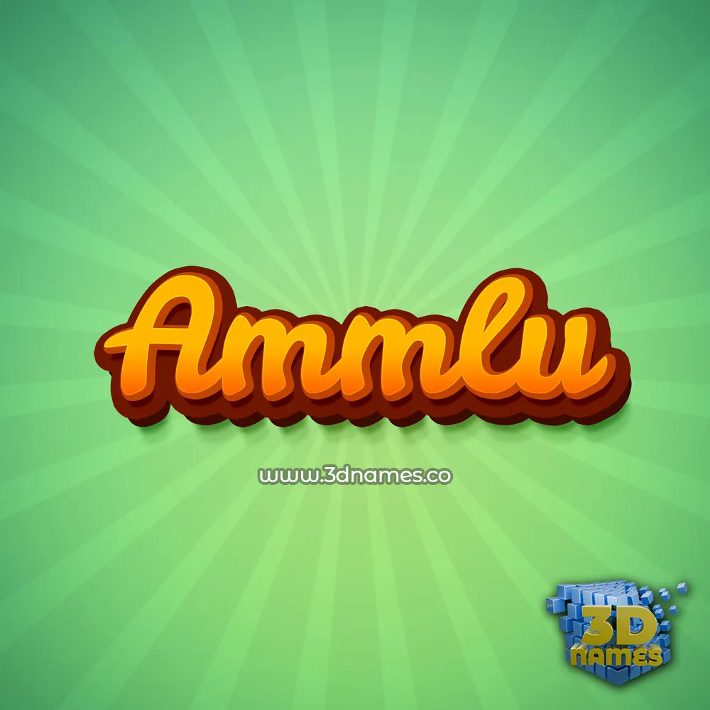 ammlu in Green Rays style - 3D name wallpaper