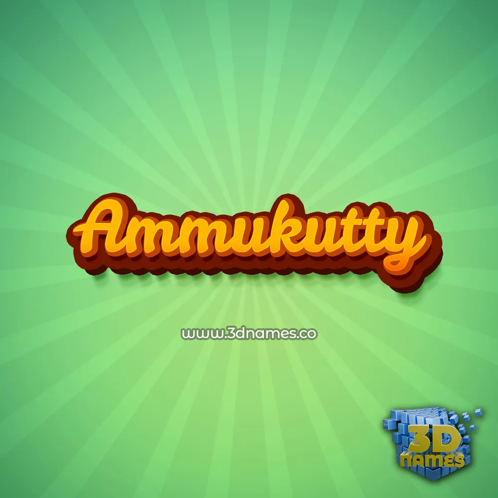 ammukutty in Green Rays style - 3D name wallpaper