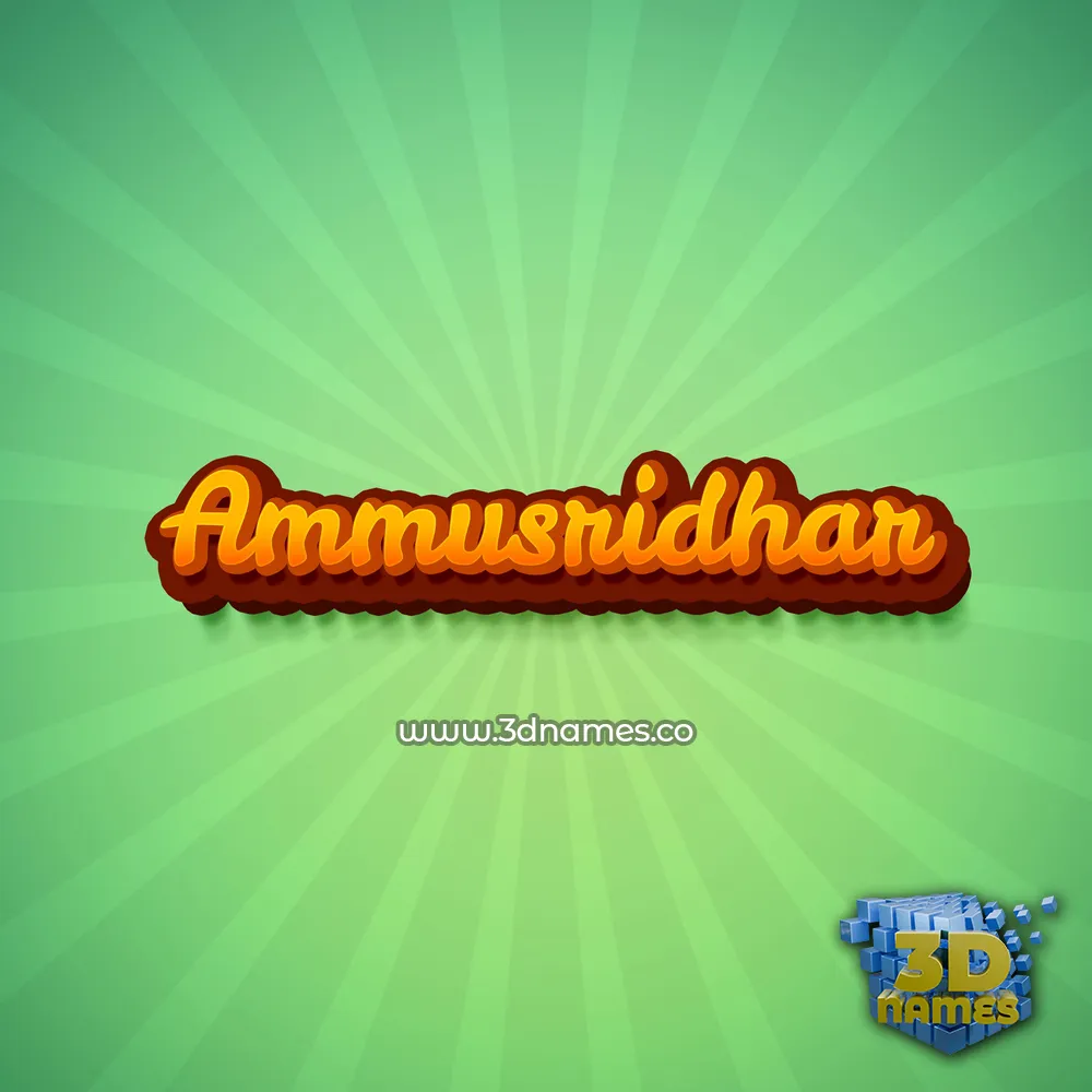 ammusridhar in Green Rays style - 3D name wallpaper