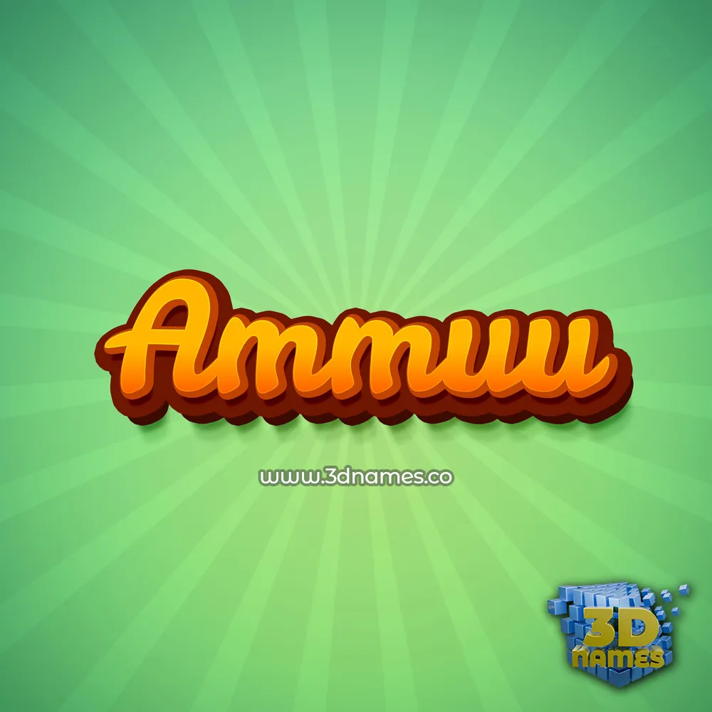 ammuu in Green Rays style - 3D name wallpaper