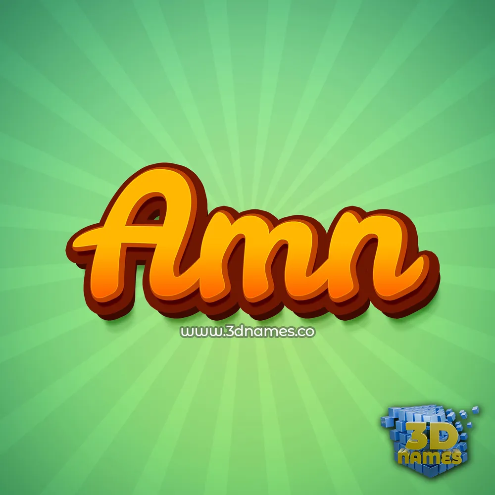 amn in Green Rays style - 3D name wallpaper