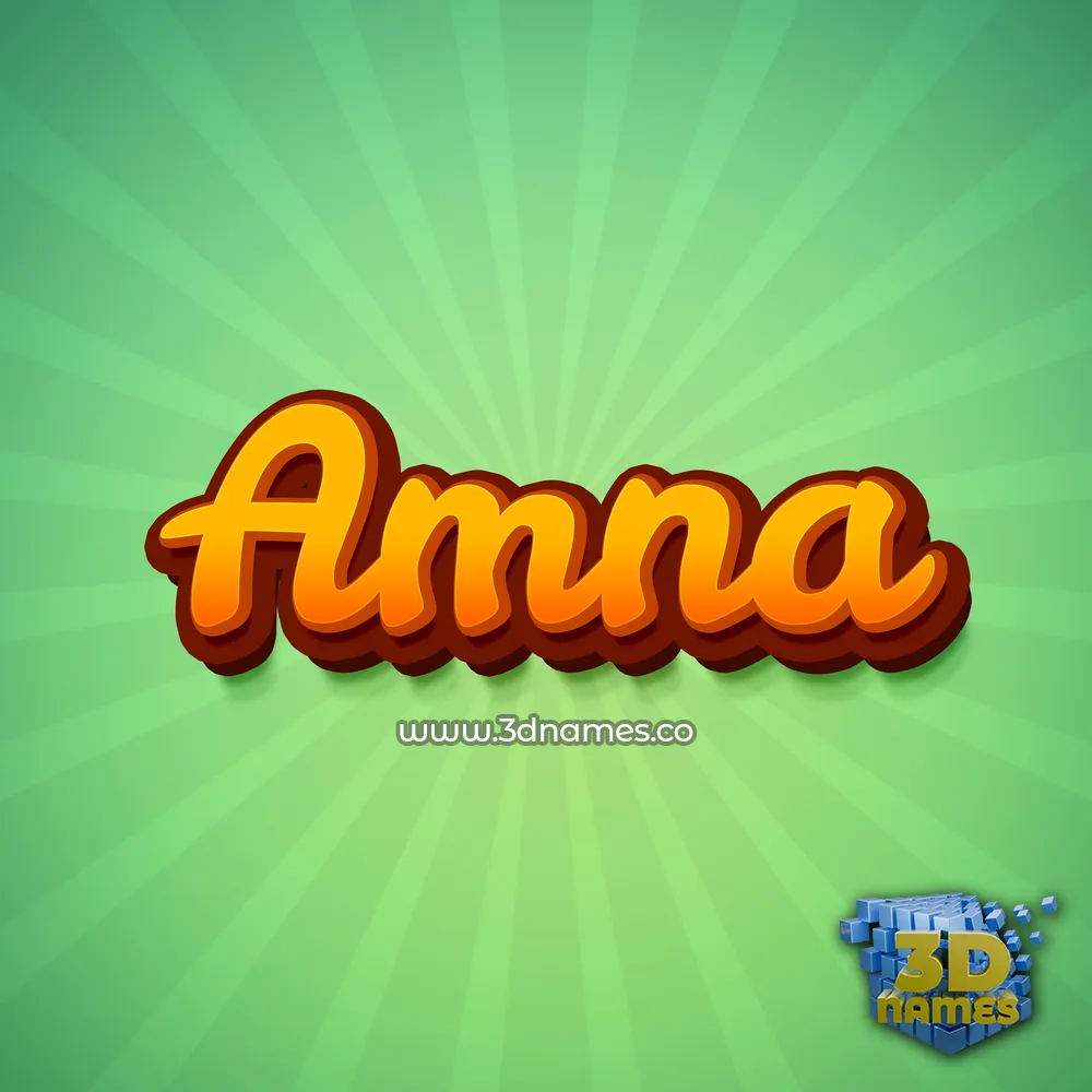 amna in Green Rays style - 3D name wallpaper