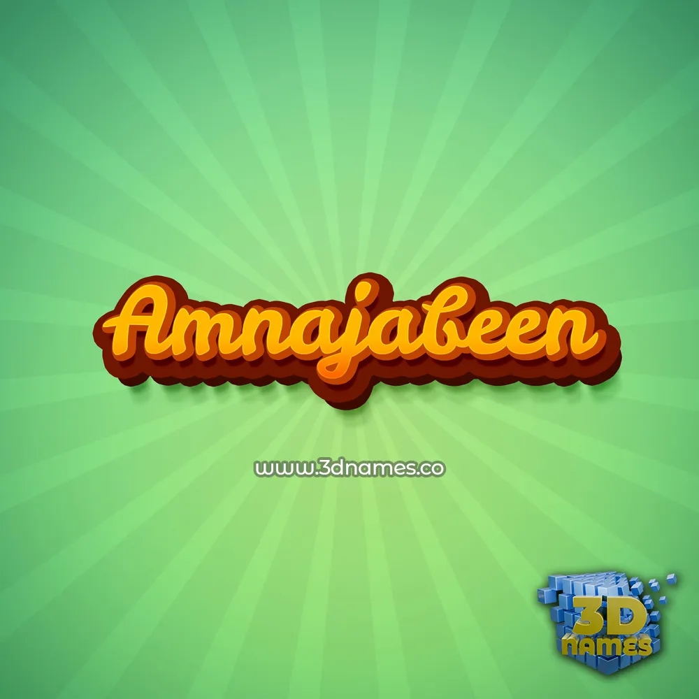amnajabeen in Green Rays style - 3D name wallpaper