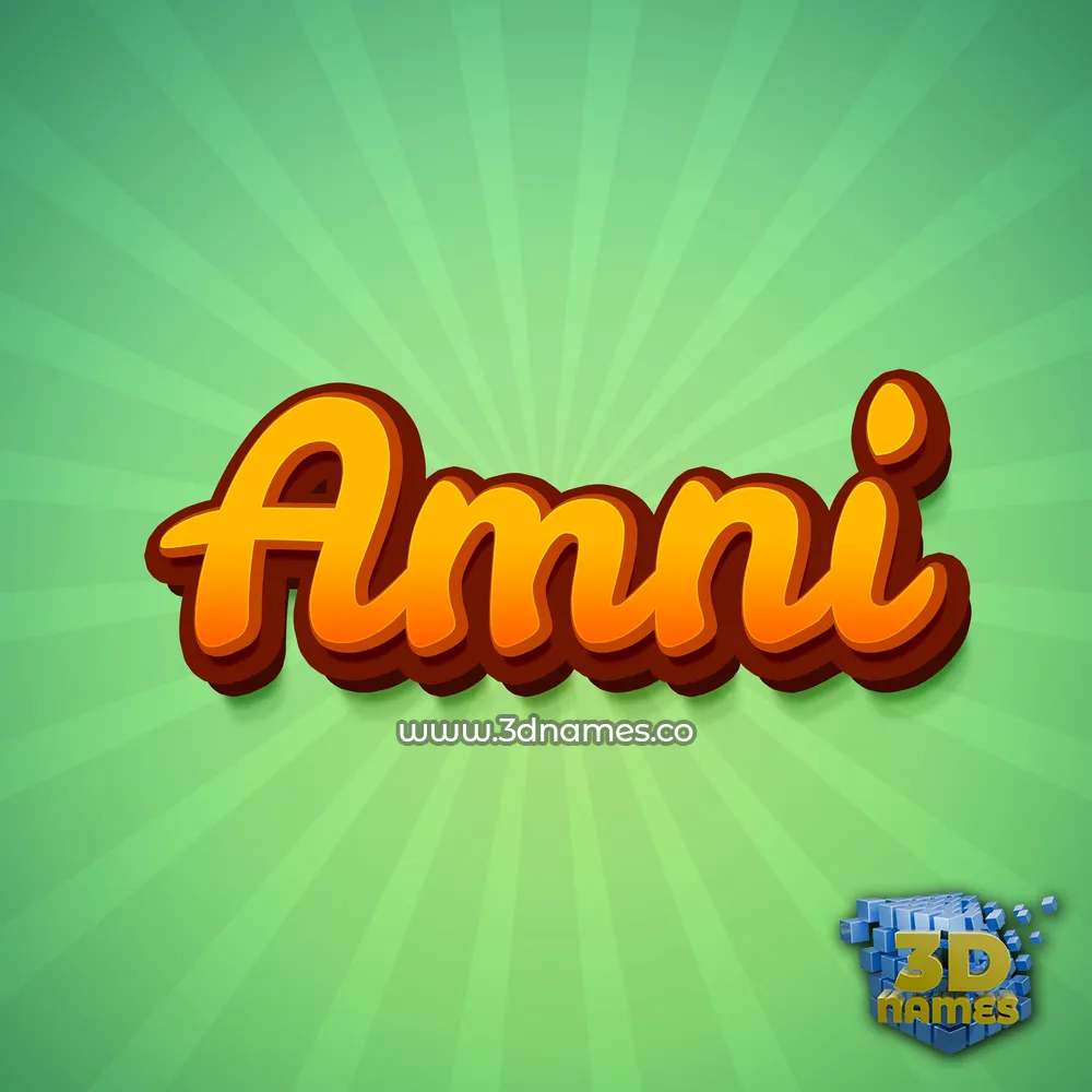 amni in Green Rays style - 3D name wallpaper
