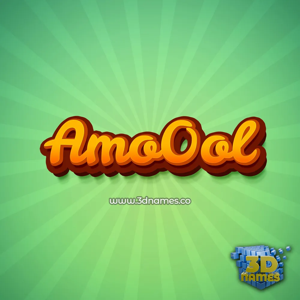 amo0ol in Green Rays style - 3D name wallpaper