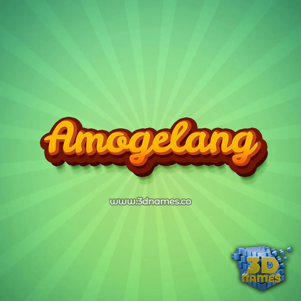 amogelang in Green Rays style - 3D name wallpaper