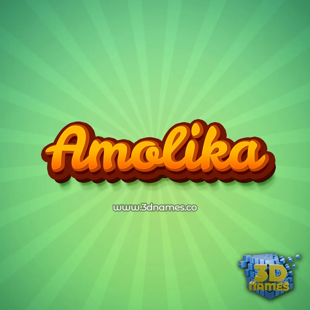 amolika in Green Rays style - 3D name wallpaper