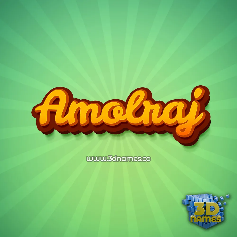amolraj in Green Rays style - 3D name wallpaper
