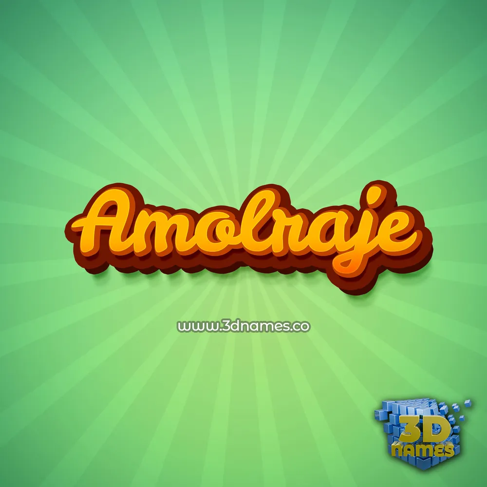 amolraje in Green Rays style - 3D name wallpaper