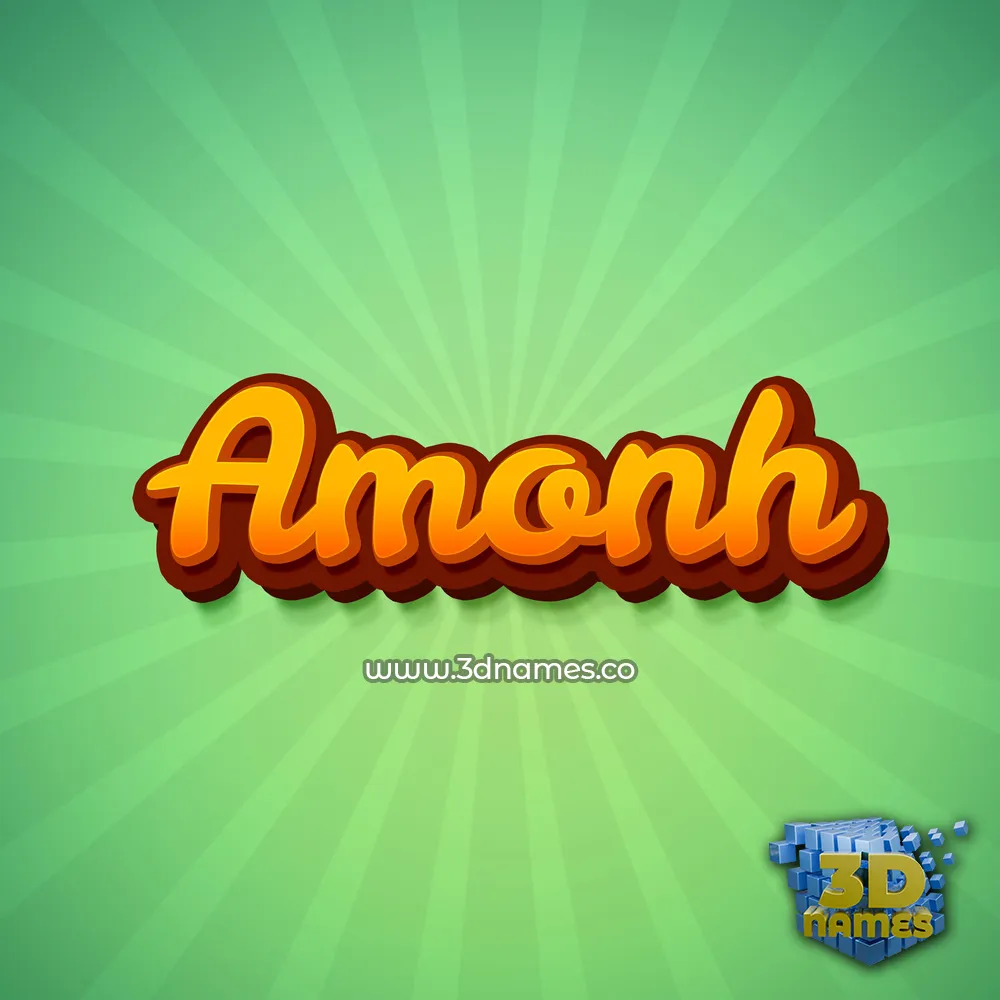 amonh in Green Rays style - 3D name wallpaper
