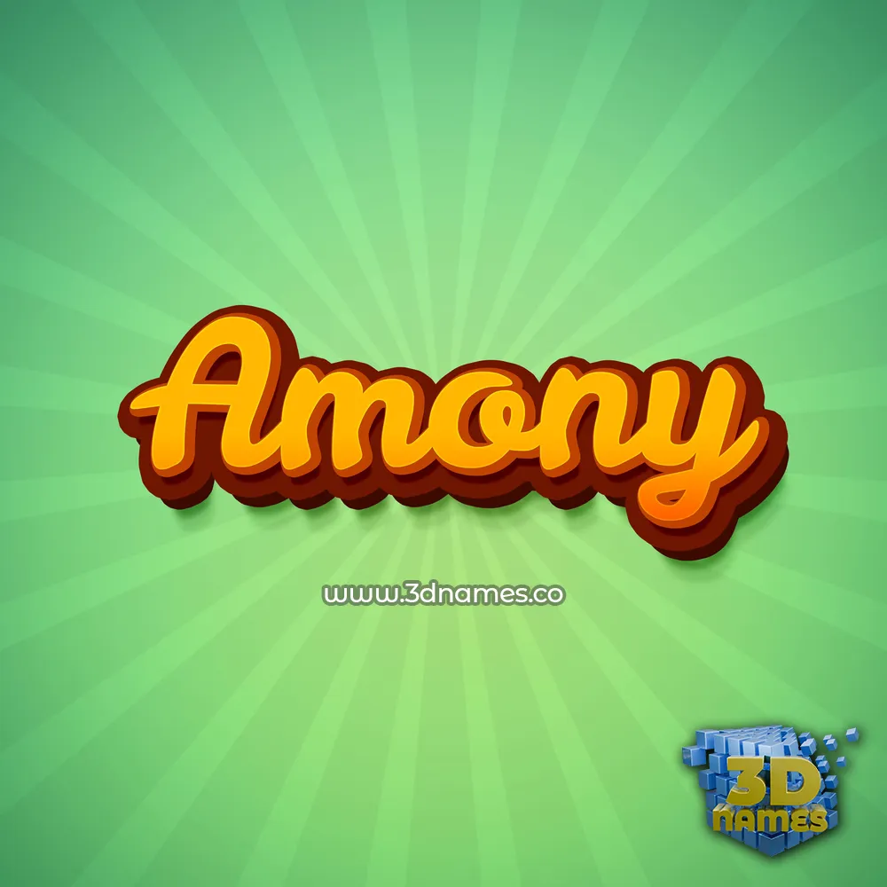 amony in Green Rays style - 3D name wallpaper