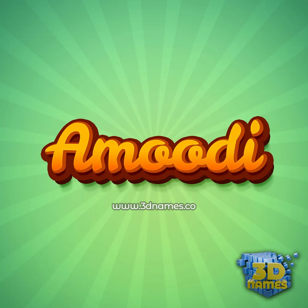 amoodi in Green Rays style - 3D name wallpaper