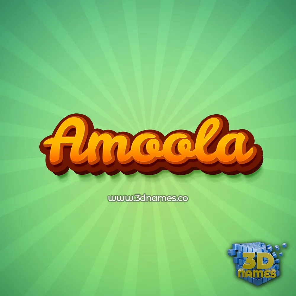 amoola in Green Rays style - 3D name wallpaper