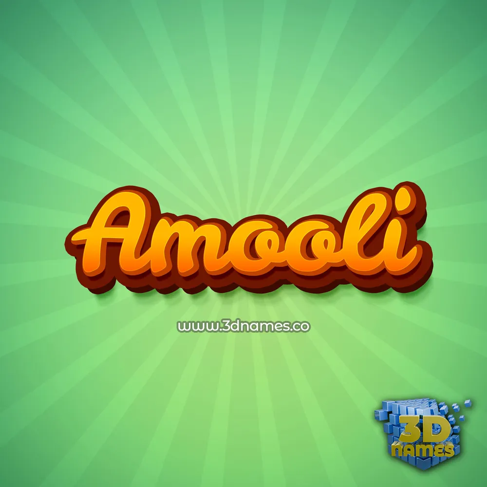 amooli in Green Rays style - 3D name wallpaper
