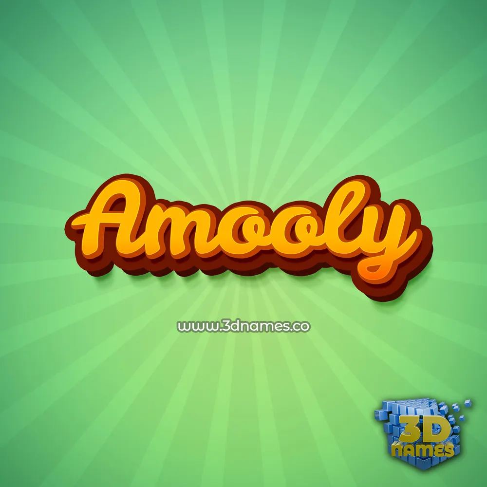 amooly in Green Rays style - 3D name wallpaper