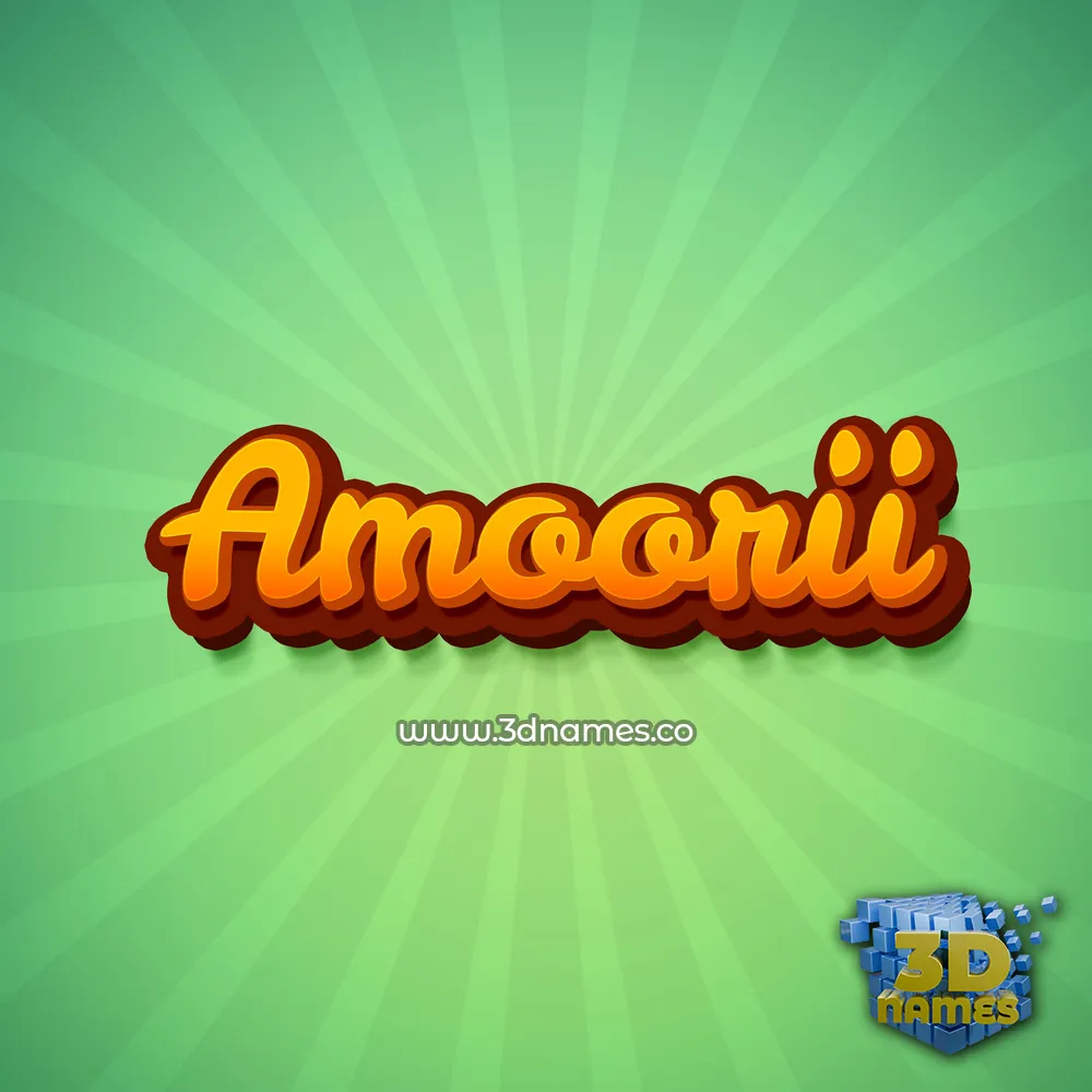 amoorii in Green Rays style - 3D name wallpaper