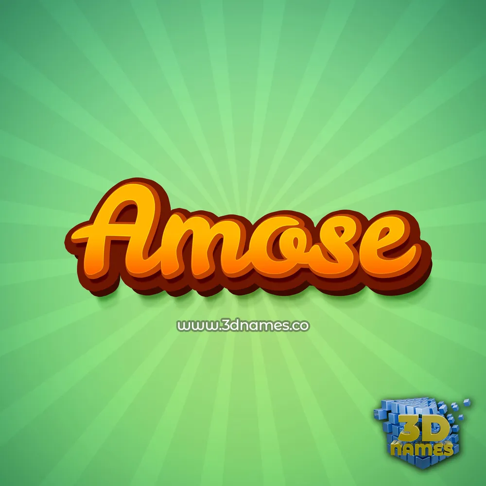 amose in Green Rays style - 3D name wallpaper