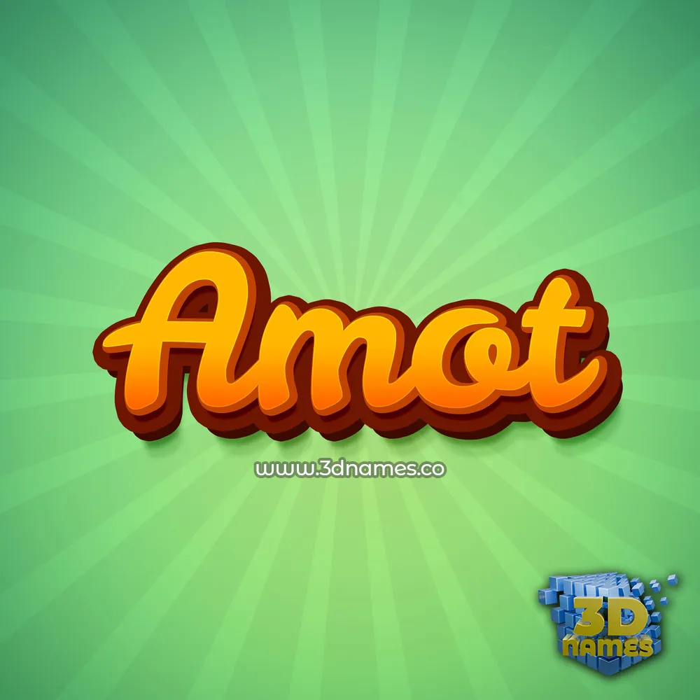 amot in Green Rays style - 3D name wallpaper