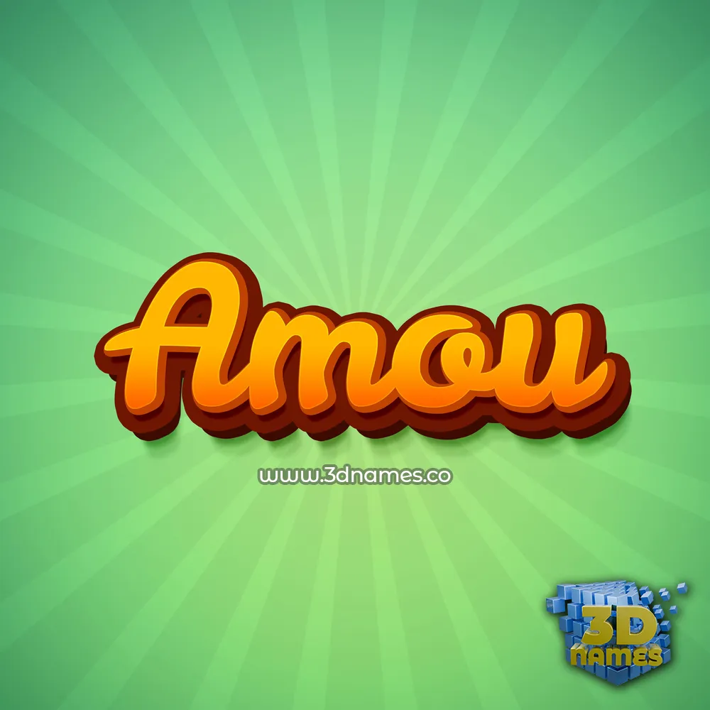 amou in Green Rays style - 3D name wallpaper