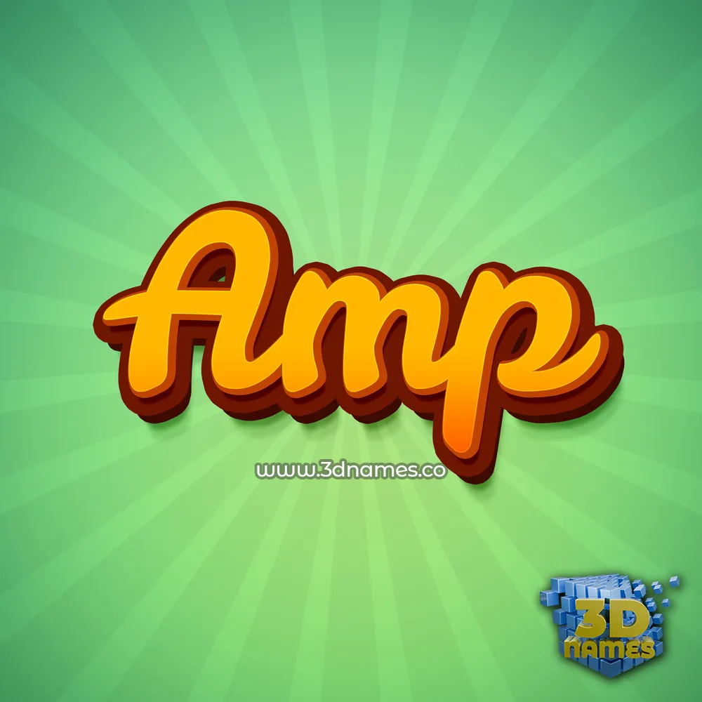 amp in Green Rays style - 3D name wallpaper