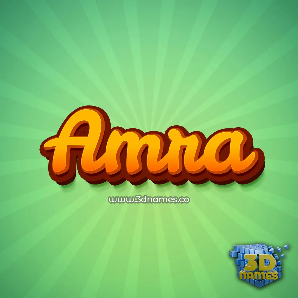 amra in Green Rays style - 3D name wallpaper