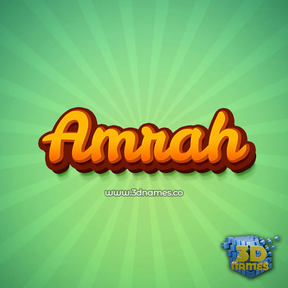 amrah in Green Rays style - 3D name wallpaper