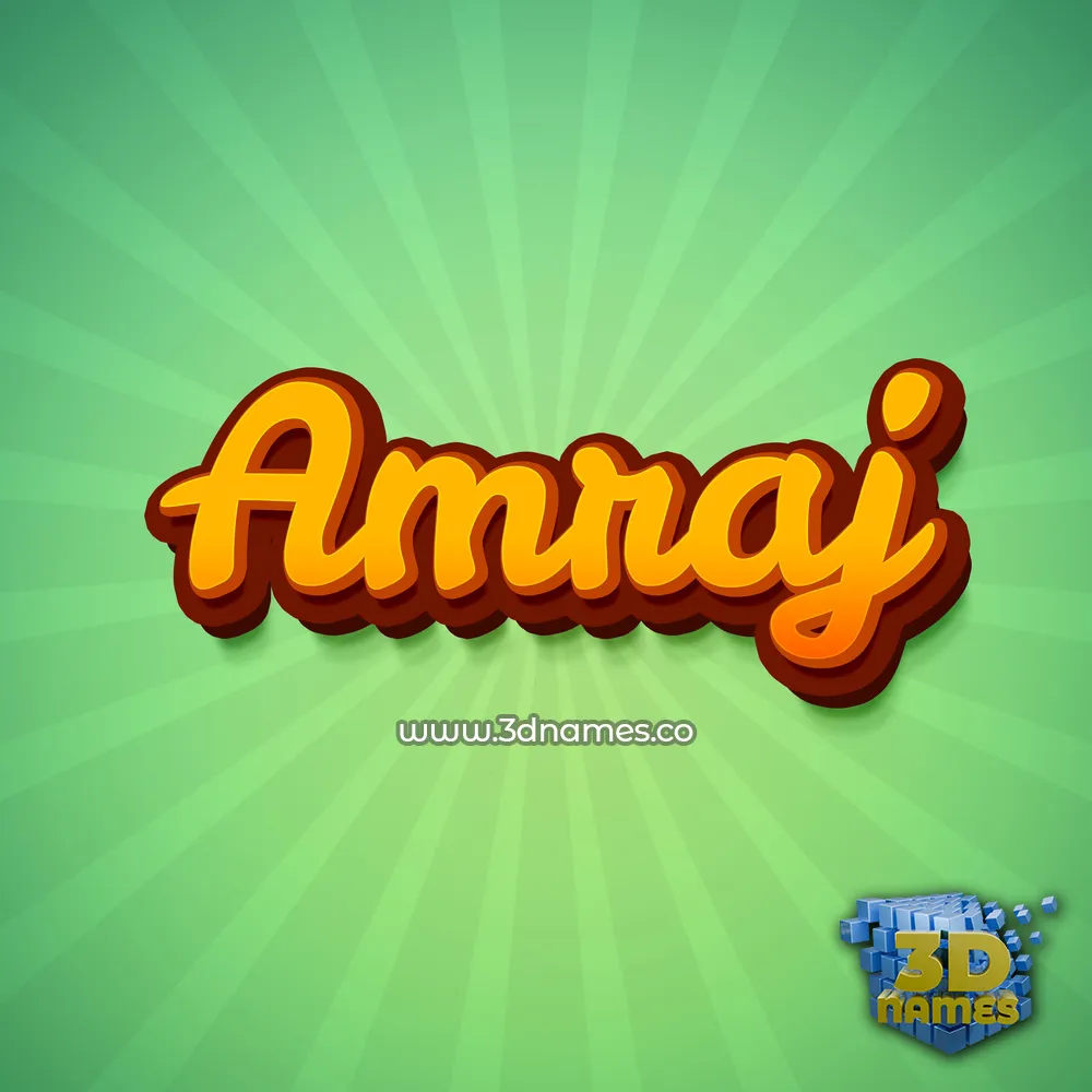 amraj in Green Rays style - 3D name wallpaper