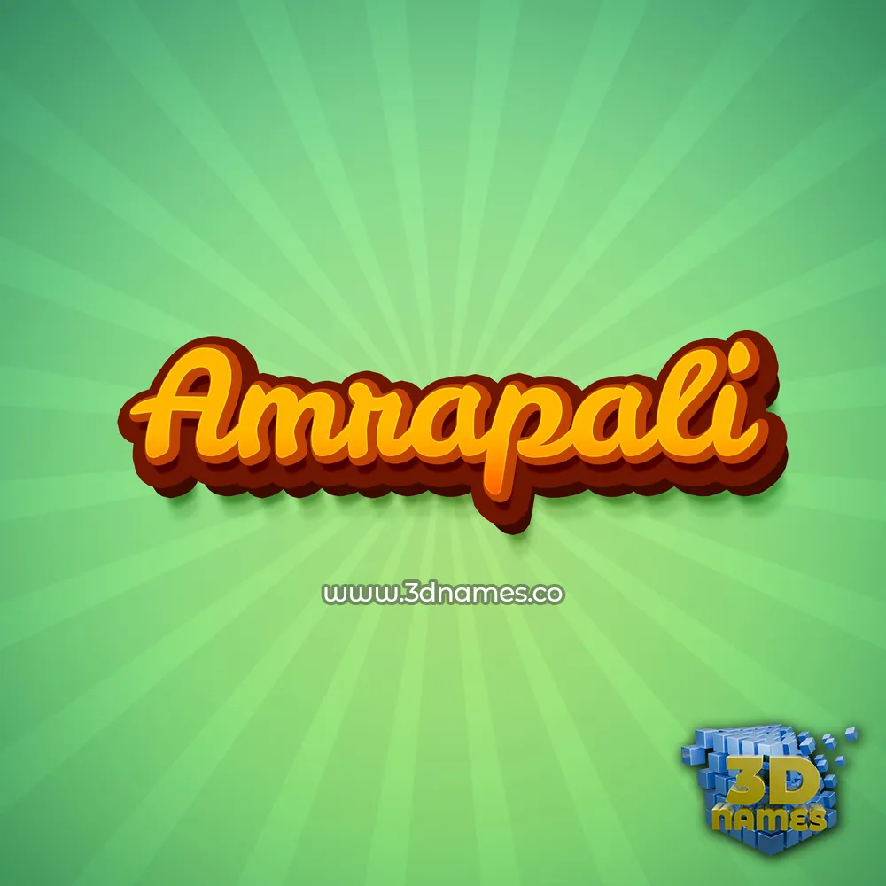 amrapali in Green Rays style - 3D name wallpaper