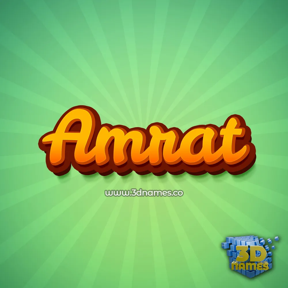 amrat in Green Rays style - 3D name wallpaper