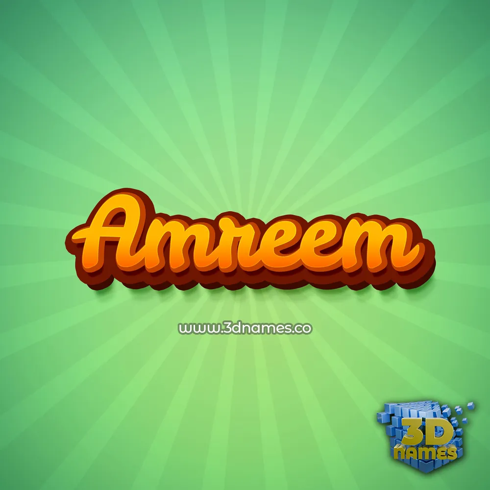 amreem in Green Rays style - 3D name wallpaper