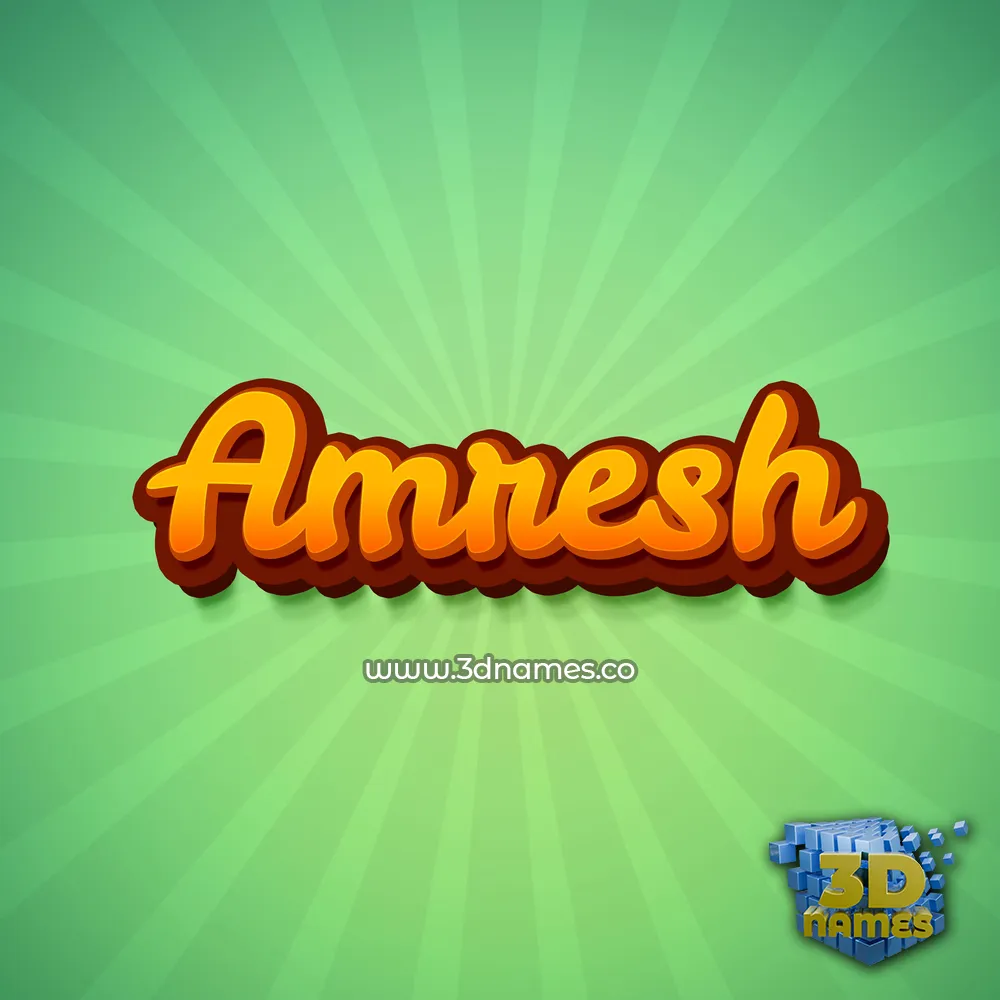 amresh in Green Rays style - 3D name wallpaper